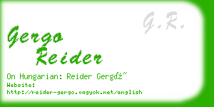 gergo reider business card